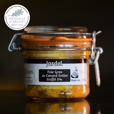 Foie Gras de Canard entier Truffé 5% 180g Médaille d'ARGENT Paris 2022