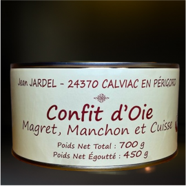 CONFIT D'OIE Magret et Manchon + 1 Cuisse 3 Parts